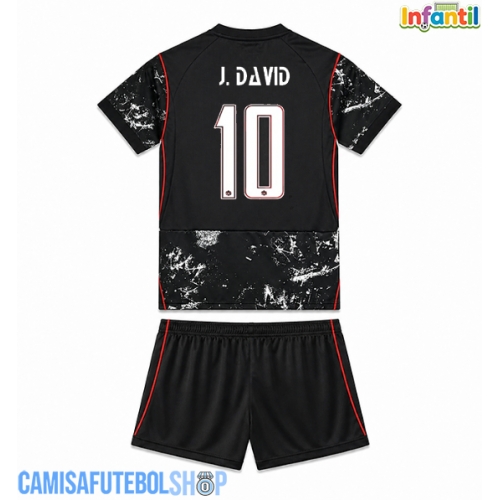 Camisa de time de futebol Canadá Jonathan David #10 Replicas 2º Equipamento Infantil Mundo 2026 Manga Curta (+ Calças curtas)